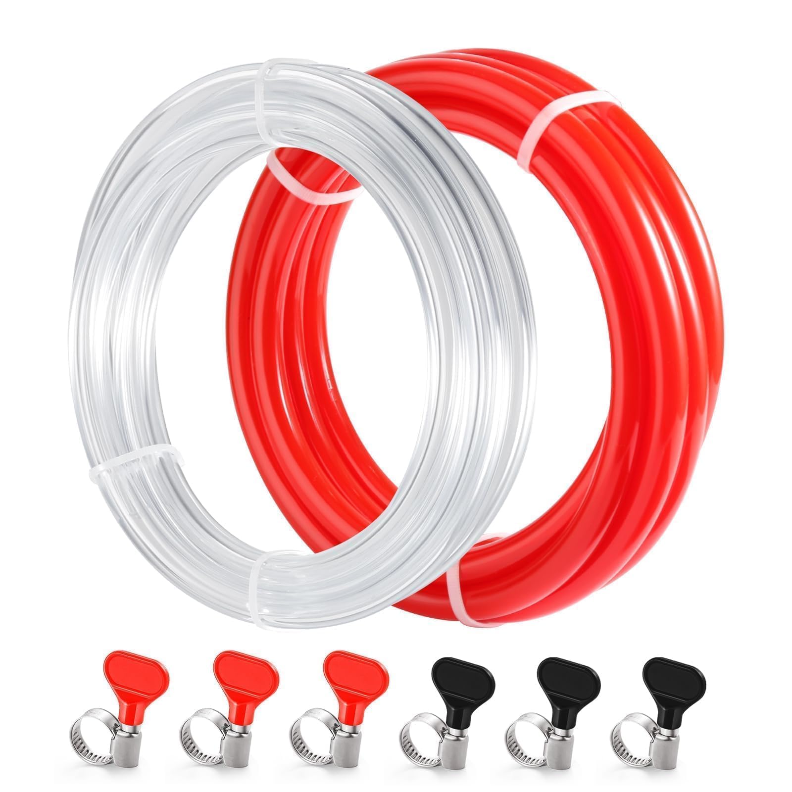 5FT Kegerator Beer Co2 Gas Lines Kit, ID 3/16" Keg Lines ID 7mm Co2 Hose