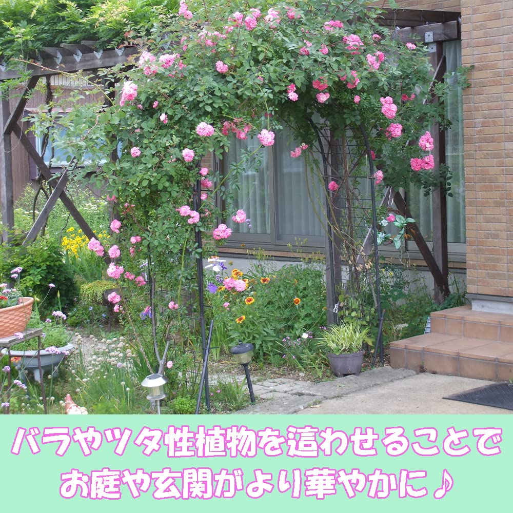 小林金物 フラワーアーチ 幅174cm 高さ202cm (延長ネットx2付属) Amazon | 小林金物 グリーンガーデン フラワーアーチ 幅174×奥行49×高