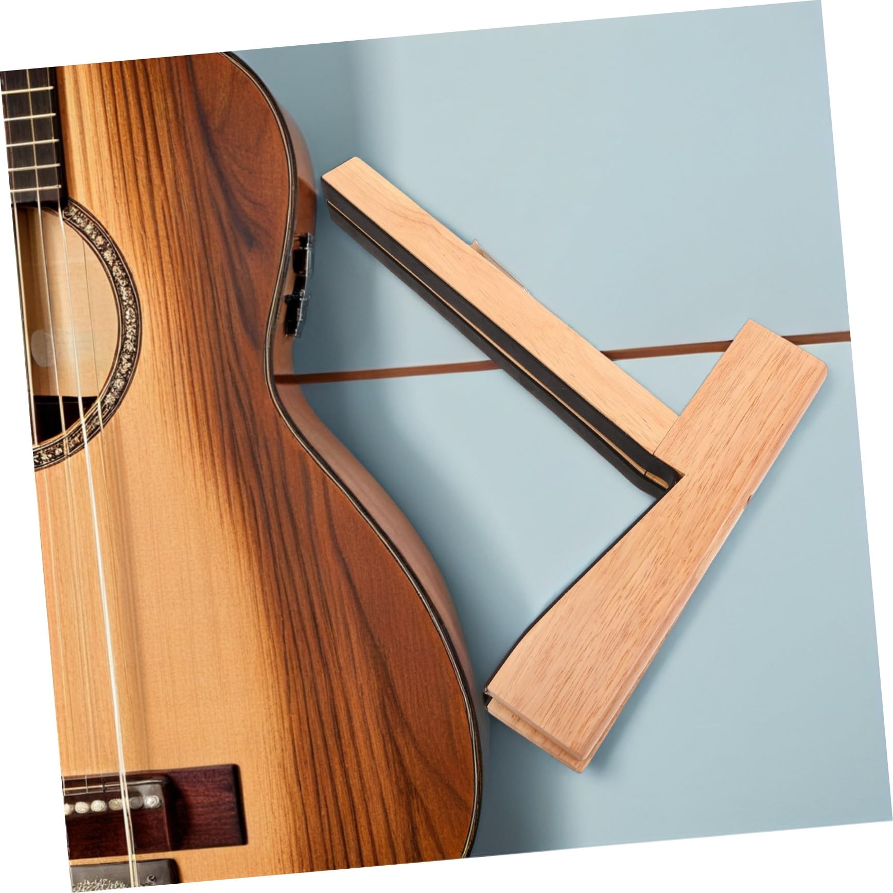 SUPVOX Supporto per Chitarra in Legno Supporto Portatile e Pieghevole per Strumenti Musicali Compatto per Chitarre Acustiche Elettriche e Classiche Accessori per Musicisti