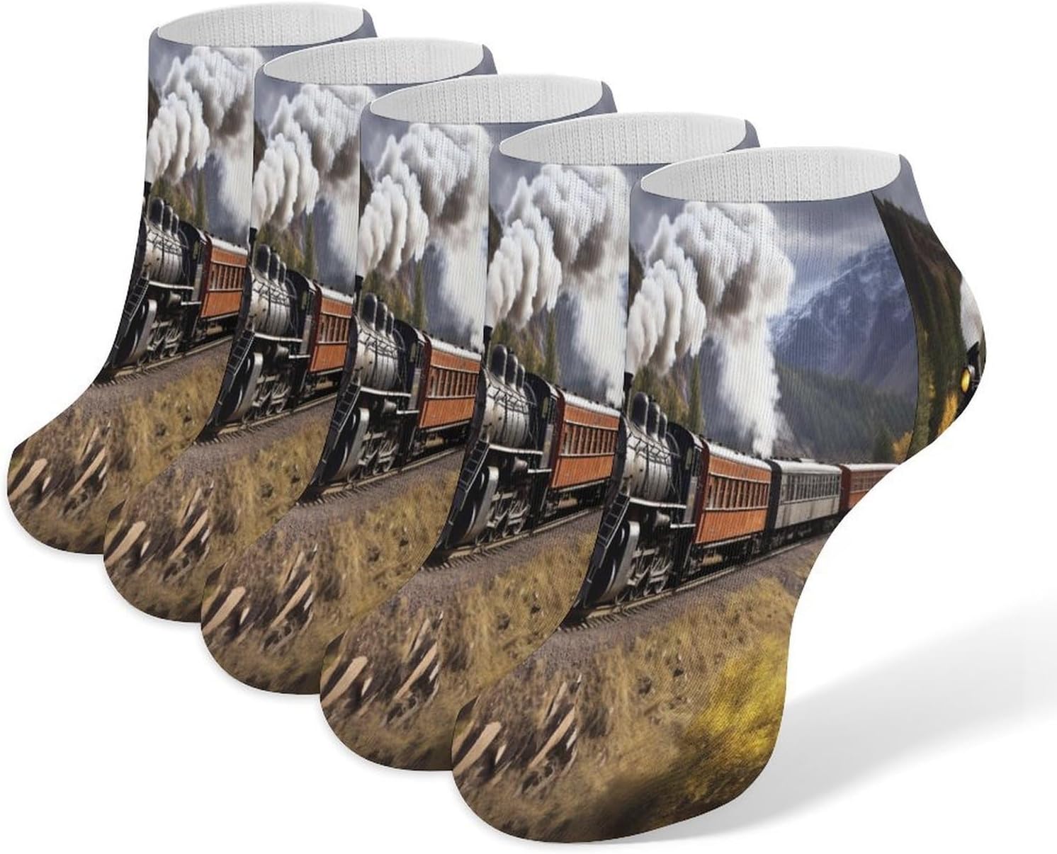 Steam Locomotive Train Ankle Sock Low Cut Socks Tube Socks for Sports