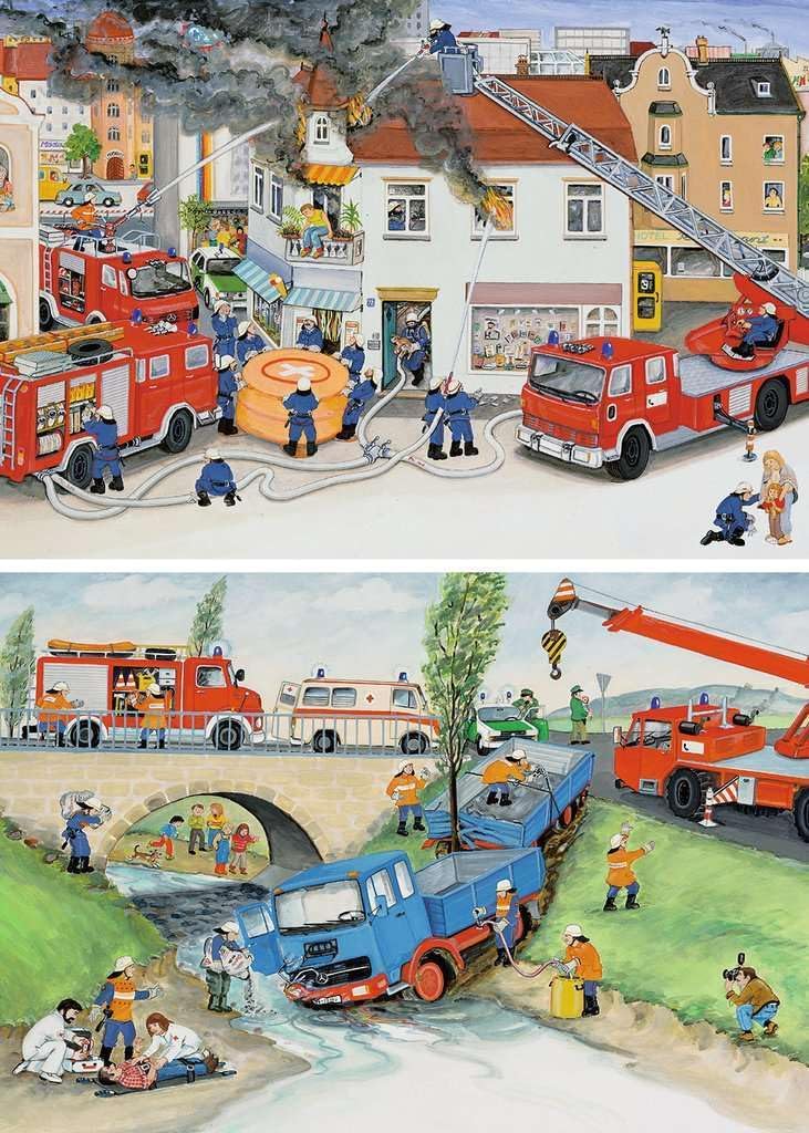 Ravensburger Busy Fire Brigade Jigsaw Puzzle (2 x 24 Piece)