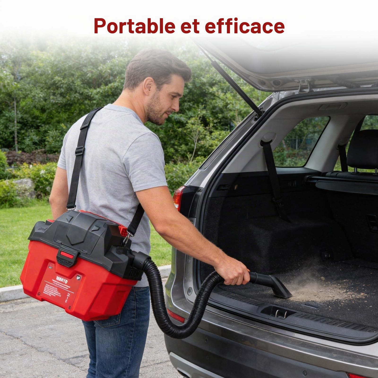 Nexalite Aspirateur sans Fil Eau et poussière 200W, 16kPa | aspire liquide + poussière; batterie 4000mAh; grand réservoir; pour maison, garage, voiture, atelier; filtre lavable