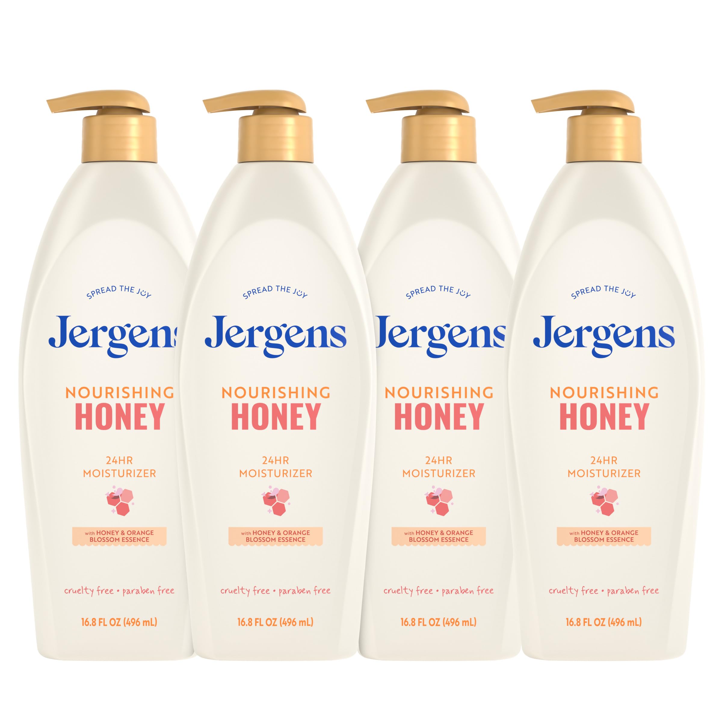 Jergens Nourishing Honey Dry Skin Moisturizer, 16.8 Ounces, Body and Hand Lotion with Illuminating Hydralucence Blend, Der...