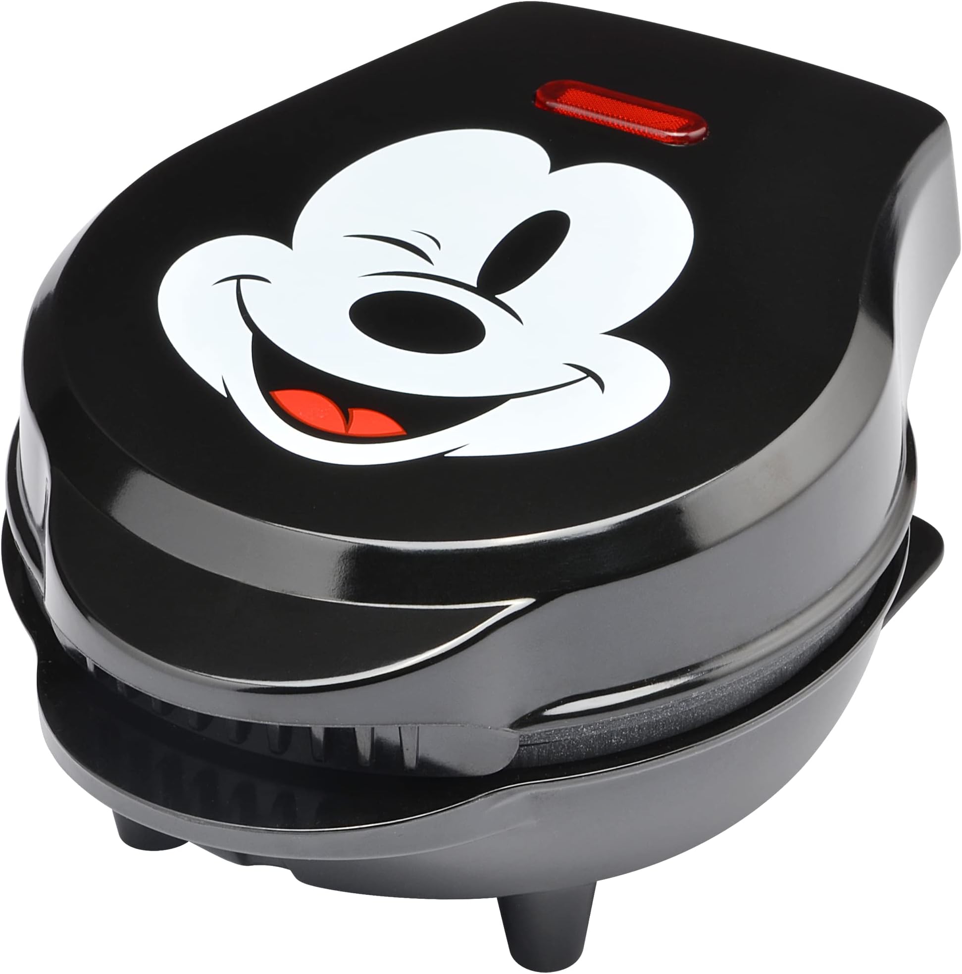 Disney Mickey Mouse 4" Mini Waffle Maker by Select Brands - Cute Appliance for Single Waffle - Features Nonstick Plates & Non-Skid Feet - Mini Machine with Power Light