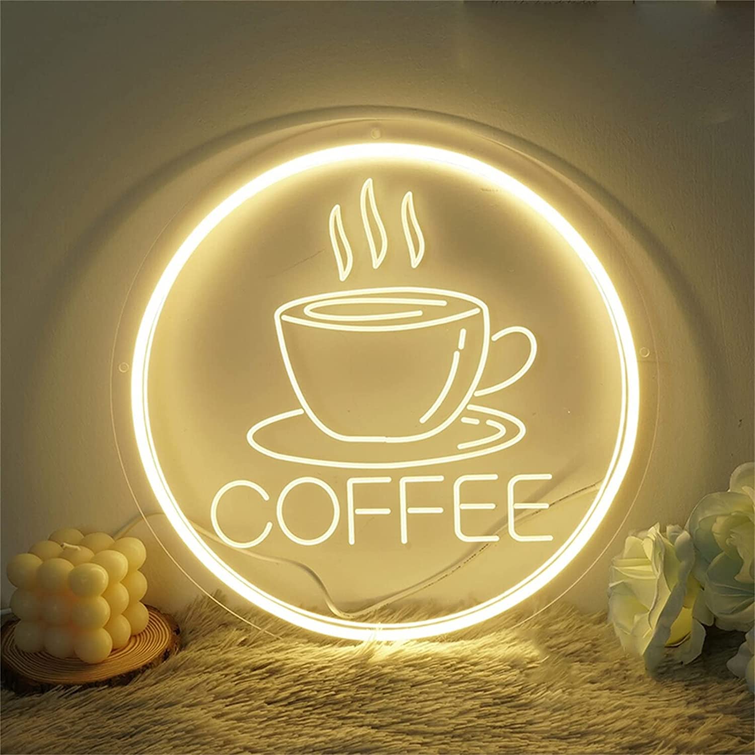 Amazon.co.jp: KEEYTT カフェ装飾ランプネオンライト、コーヒー