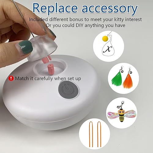 Miniatura 7 de Juguete interactivo para gatos, vaso de ejercicio recargable para gatos de interior, juego de mariposa giratoria, gatito de burlas, varita de plumas