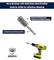 Vista 3 de Juego de cepillos de orificio [8 tamaños, 2 juegos], cepillo de alambre de acero inoxidable para taladro eléctrico, juego de cepillo para taladro