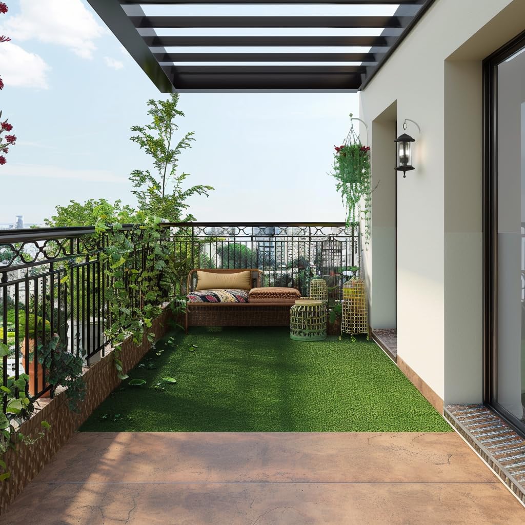 Cesped artificial terraza exterior Maldivas - rollo cesped artificial 2X2.5m 33mm con alta densidad - fácil instalación - piscina, jardin, balcon, buen drenaje