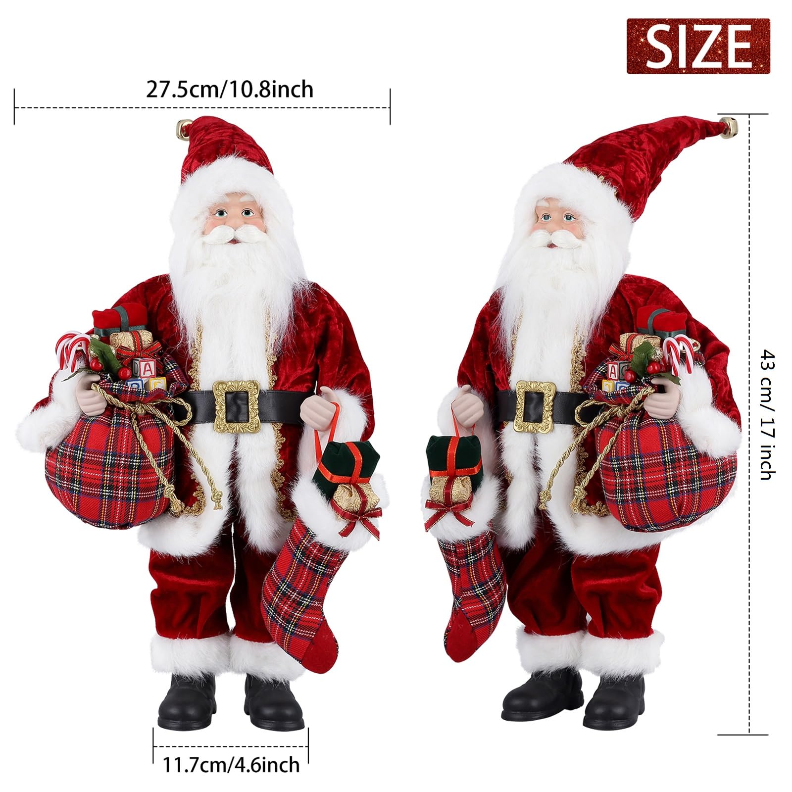 Babbo Natale con animali della foresta 40x80cm - Acquista oggi e crea l