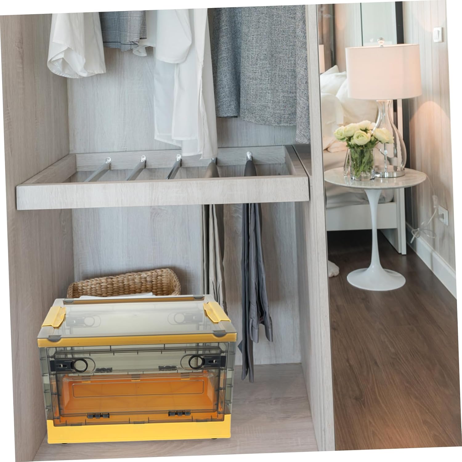 GLEAVI Large Capacity Transparent Plastic Storage Box with Lid for Household Sundries Organizing Multi Functional Storage Container for Bedroom Kitchen Bathroom Easy to Use Organizer Bin