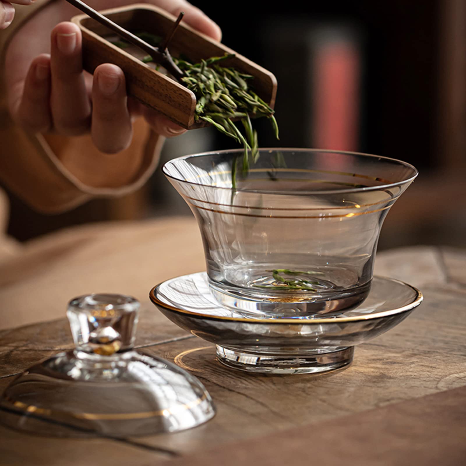 Amazon｜手绘蓋碗 茶杯 茶碗台湾ガラスカバーボウル大容量
