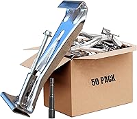SparkSway 50 Pack 5 Inch Hidden Gutter Hangers with Pre-Inserted Screws & Bonus 6 Inch Drill Bit - Fix Sagging Aluminum Gutters