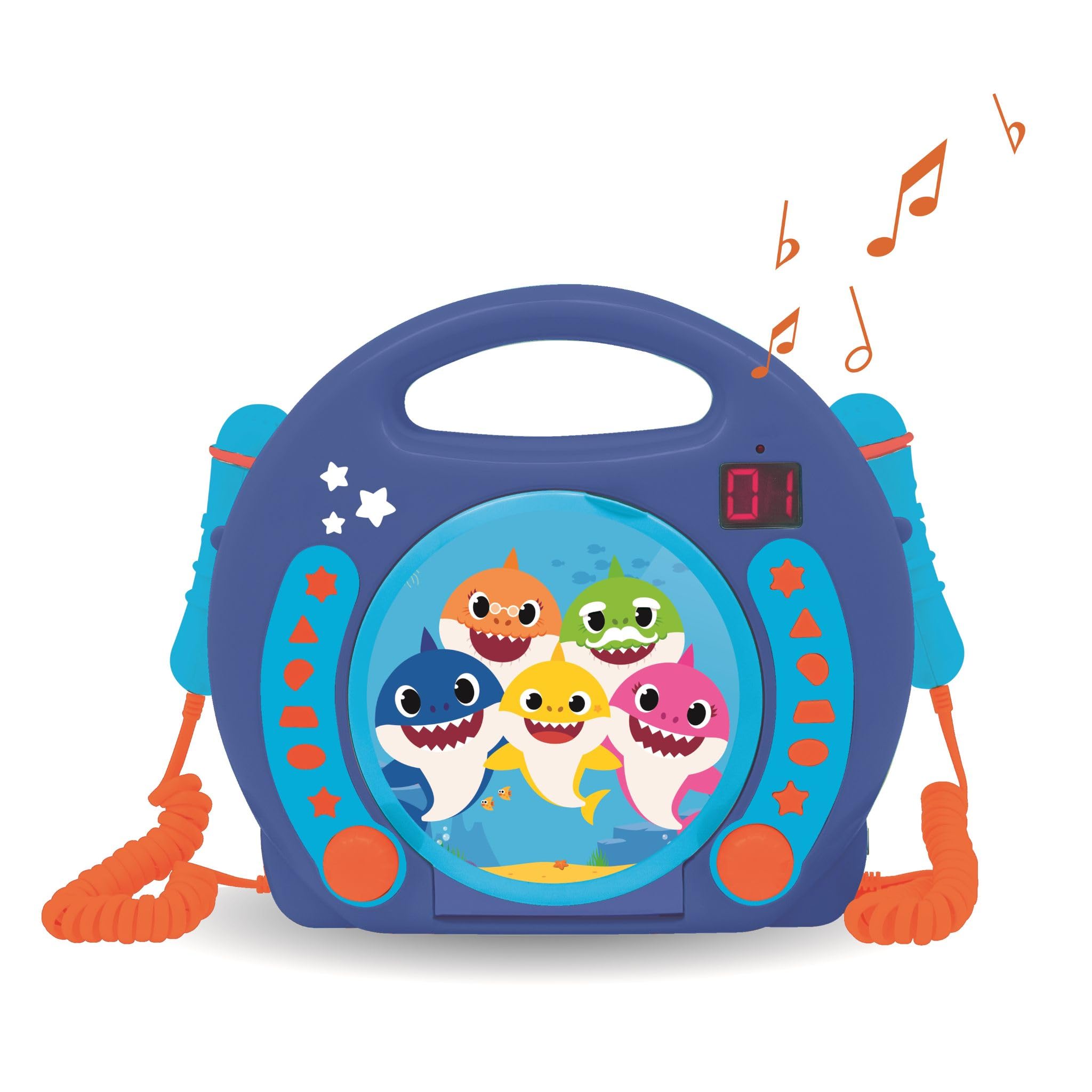 Lexibook, Peppa Pig, Reproductor de CD portátil con micrófonos, Reproductor de música, Repetición y programación, Karaoke, Toma de Auriculares, Azul/Amarillo, RCDK100PP — view 10