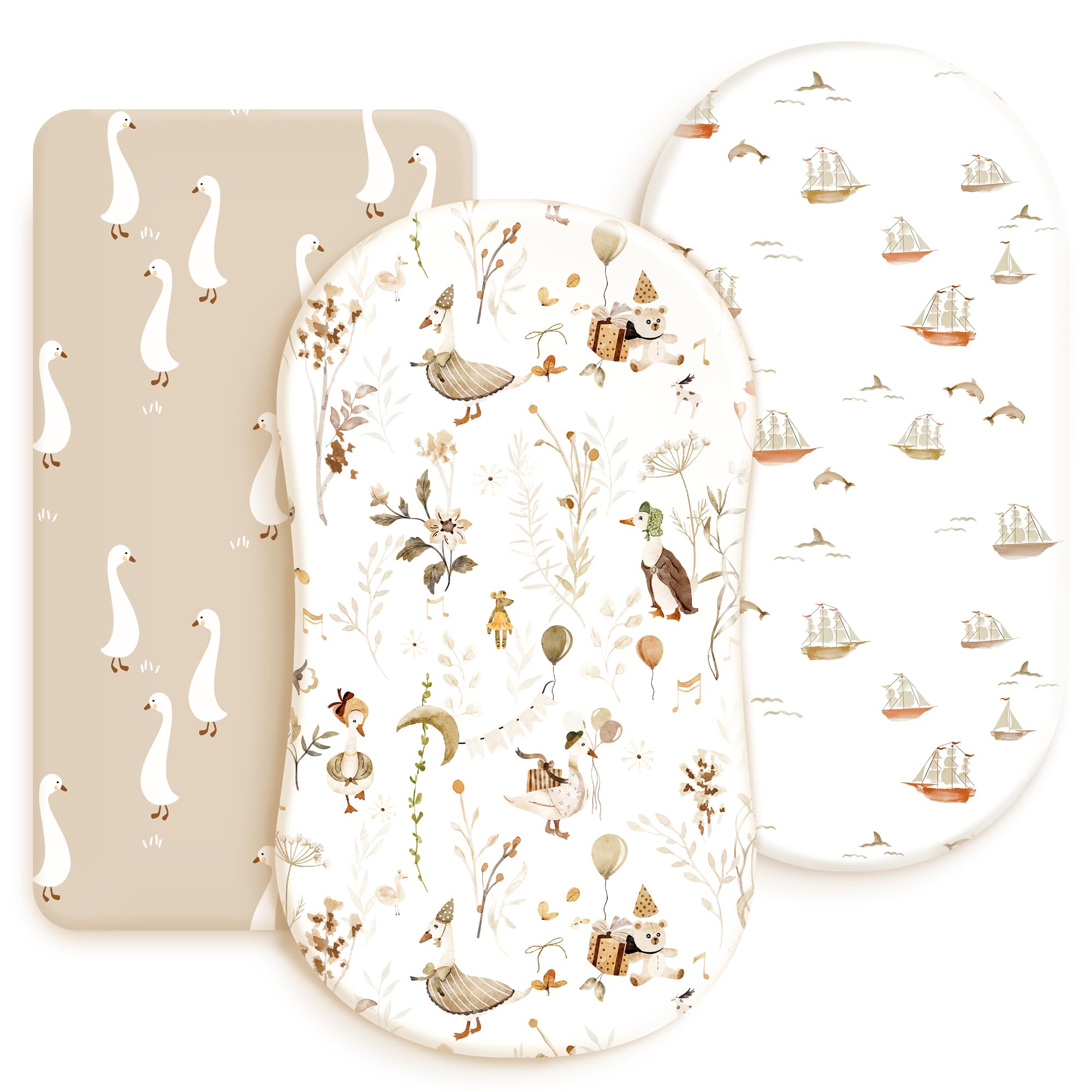 GRSSDER Bassinet Sheets 3 Pack
