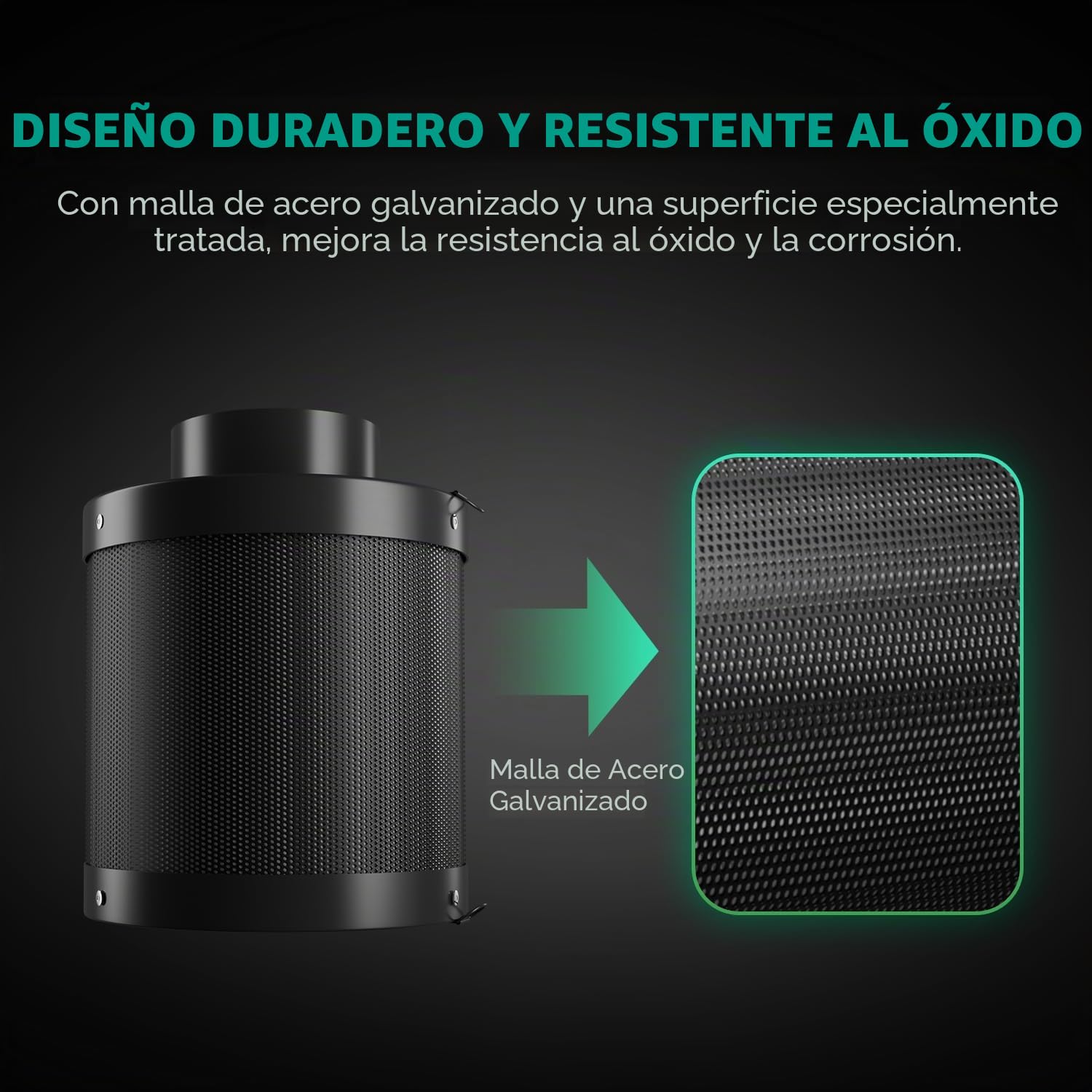 MARS HYDRO Filtro de carbón activo de 100mm, filtro de carbón con control de olores con carbón activado australiano, núcleo de carbono intercambiable para filtro de carbón para ventilador de tubo