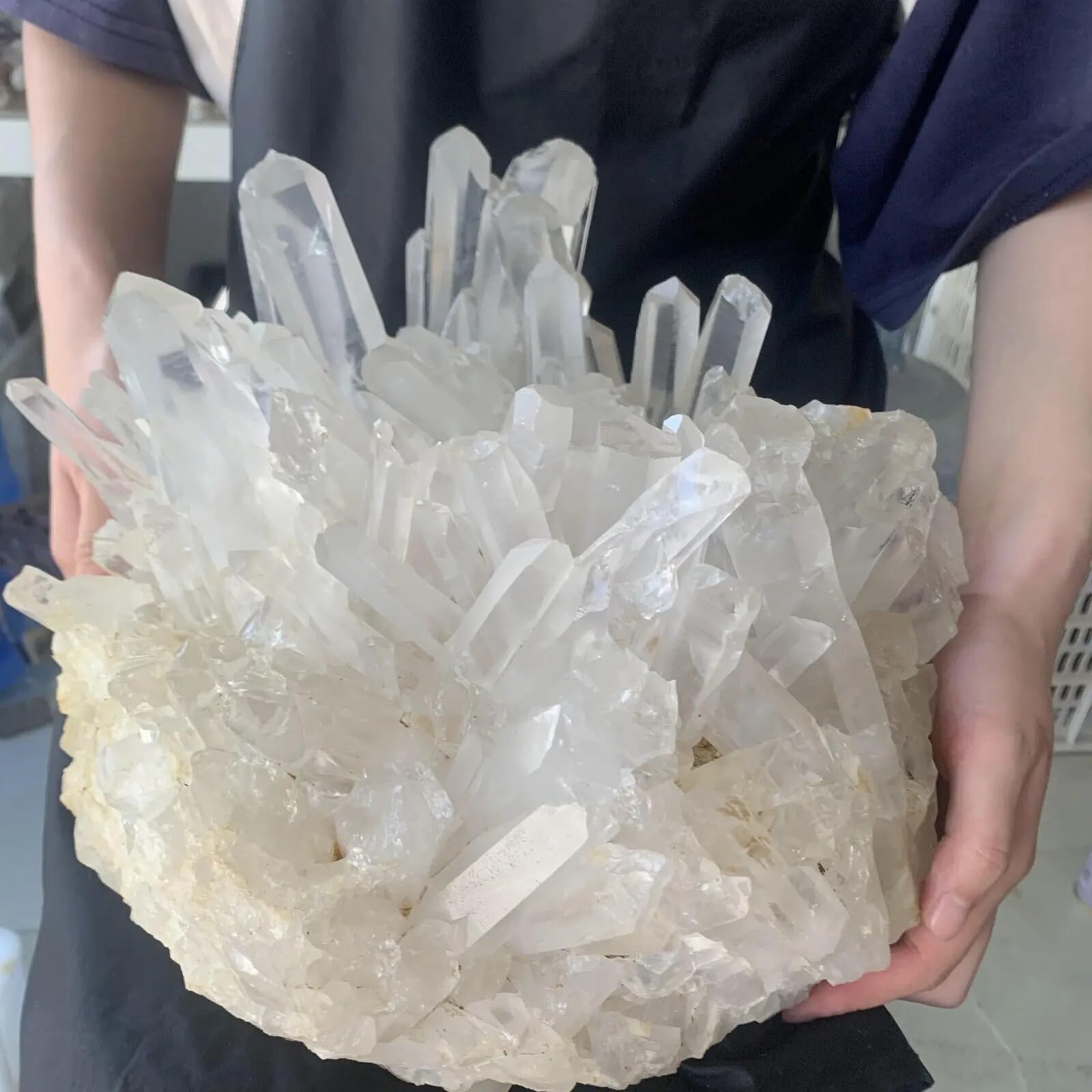 KJEBVHIRS Stone White Quartz Crystal Cluster specimens, Office Ornaments, (150-200g)