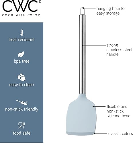 Miniatura 7 de COOK WITH COLOR - Juego de utensilios de cocina de silicona, 38 piezas, fáciles de limpiar, utensilios de cocina para batería de cocina antiadherente