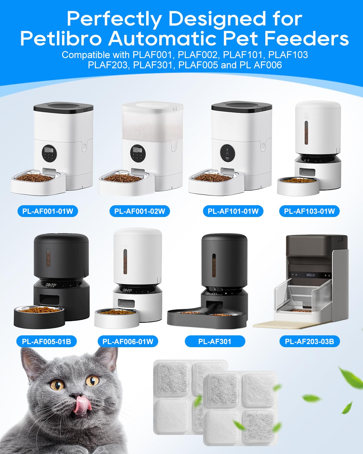 ZaKaBox 8pcs Desiccant Bags,Suitable for PETLIBRO PLAF101, PLAF005,PLAF006,PLAF103,PLAF203,PLAF301 Automatic Cat Feeder - Image 2
