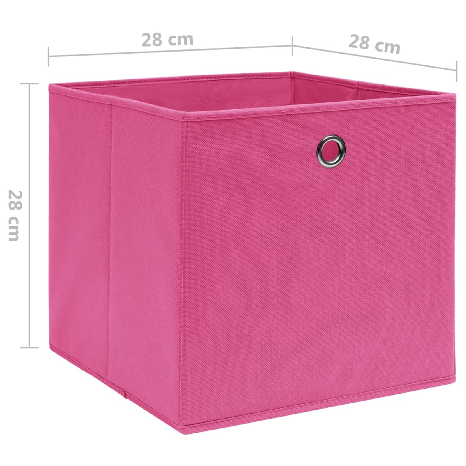 Tidyard 10 STK. Aufbewahrungsbox Zusammenklappbar Spielkiste Regalkorb Faltkiste Korb Kinderbox Faltbox Box Kiste Vliesstoff 28x28x28 cm Rosa