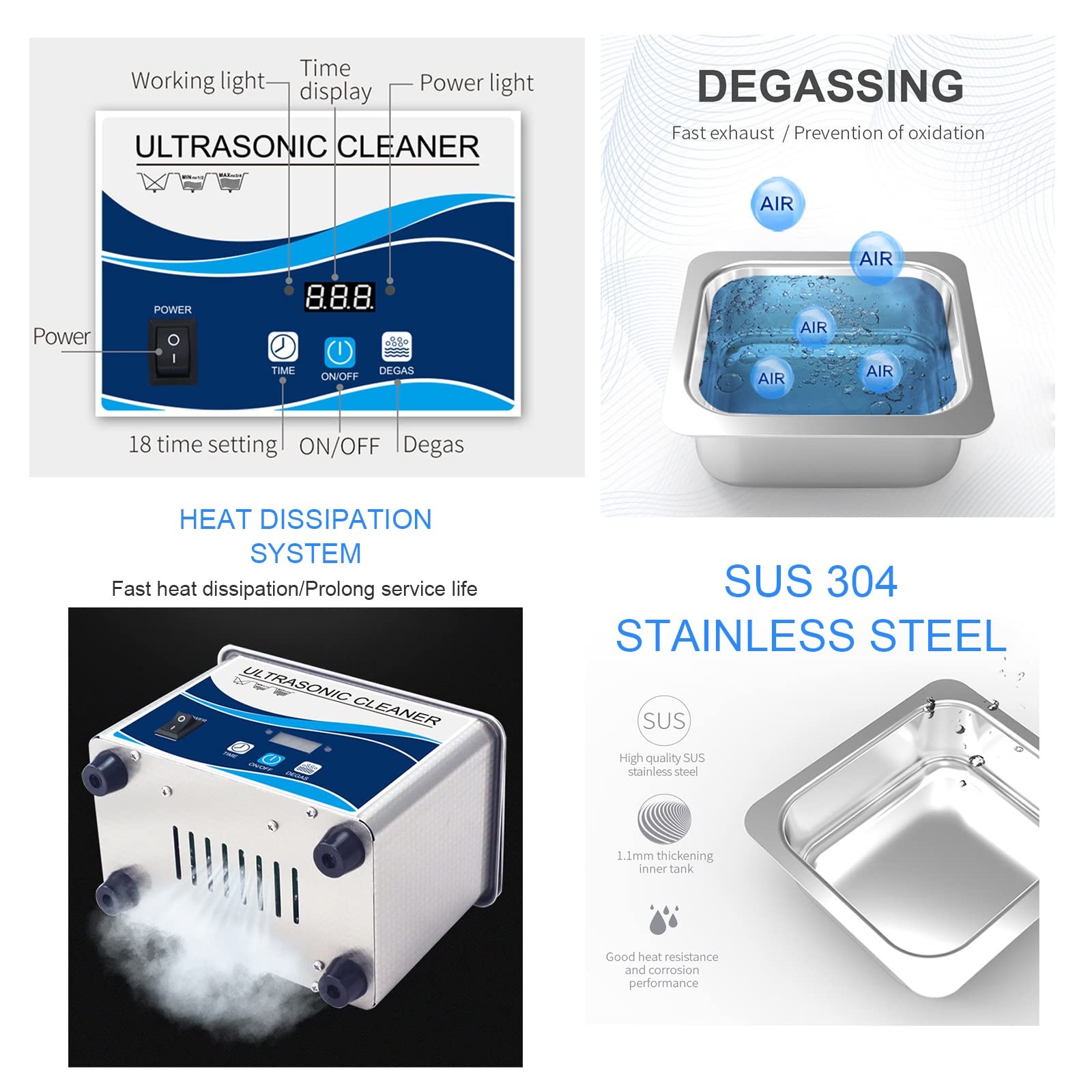 Amazon.com: TXTC 0.8L Ultrasonic Cleaner Sonic Wave Glasses