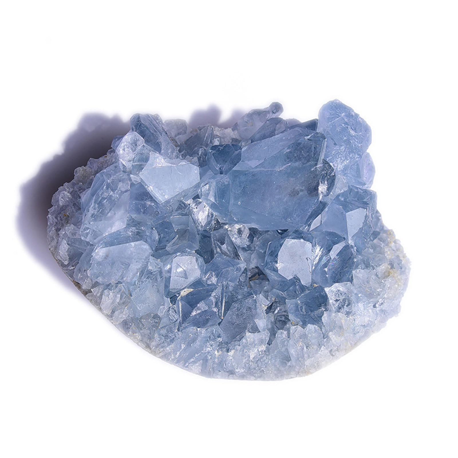 Zooeewly Natural Blue Celestite Crystal Cluster, Irregular Raw Mineral Specimen Healing Stones for Meditation, Crystal Healing, Home Decoration,600~700g