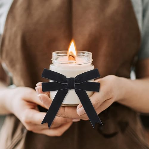 Miniatura 6 de Cinta de terciopelo negro, cinta de terciopelo de Navidad de 58 pulgadas, 10 yardas de cintas vintage para envolver regalos, lazos de árbol de