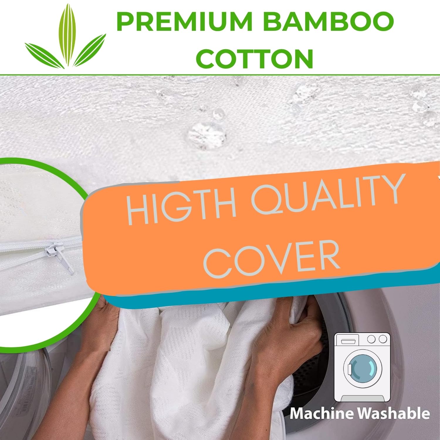 Colchón Cuna Premium 120x60x10cm para Bebé-Maximo Confort- Funda Tela Interior-Base Antideslizante-Cubierta Extraíble de Algodón de Bambú con Tejido 3D- Hipoalergénico y Transpirable-Oeko Tex
