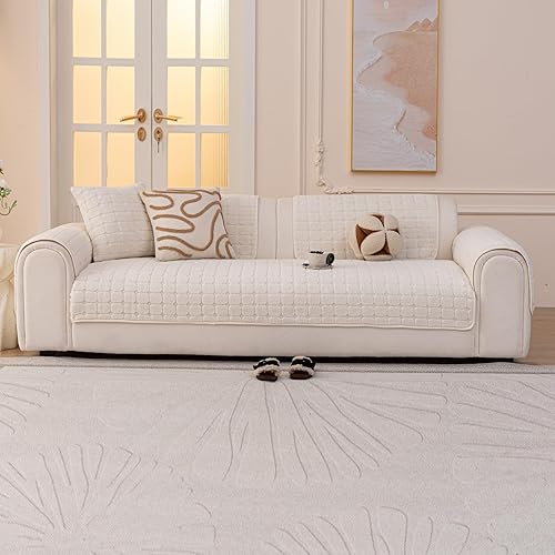 Miniatura 7 de Fundas de terciopelo lavables, funda de sofá cálida de felpa para sofá de un solo plaza, fundas divertidas y mullidas para sofá modular para