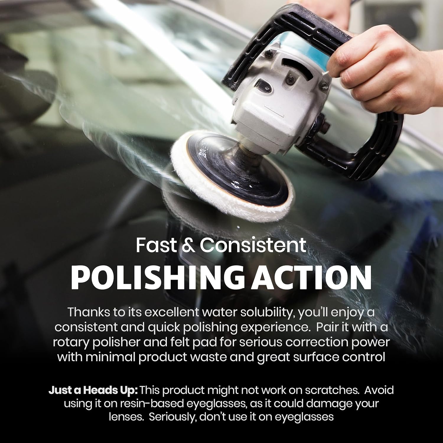 Calvana Cerium Oxide Glass Polishing Powder (1 lb) – Glass Scratch Remover for Car Windows, Restores Clarity and Removes Wiper Marks, Swirls, and Water Spots, 1 Micron