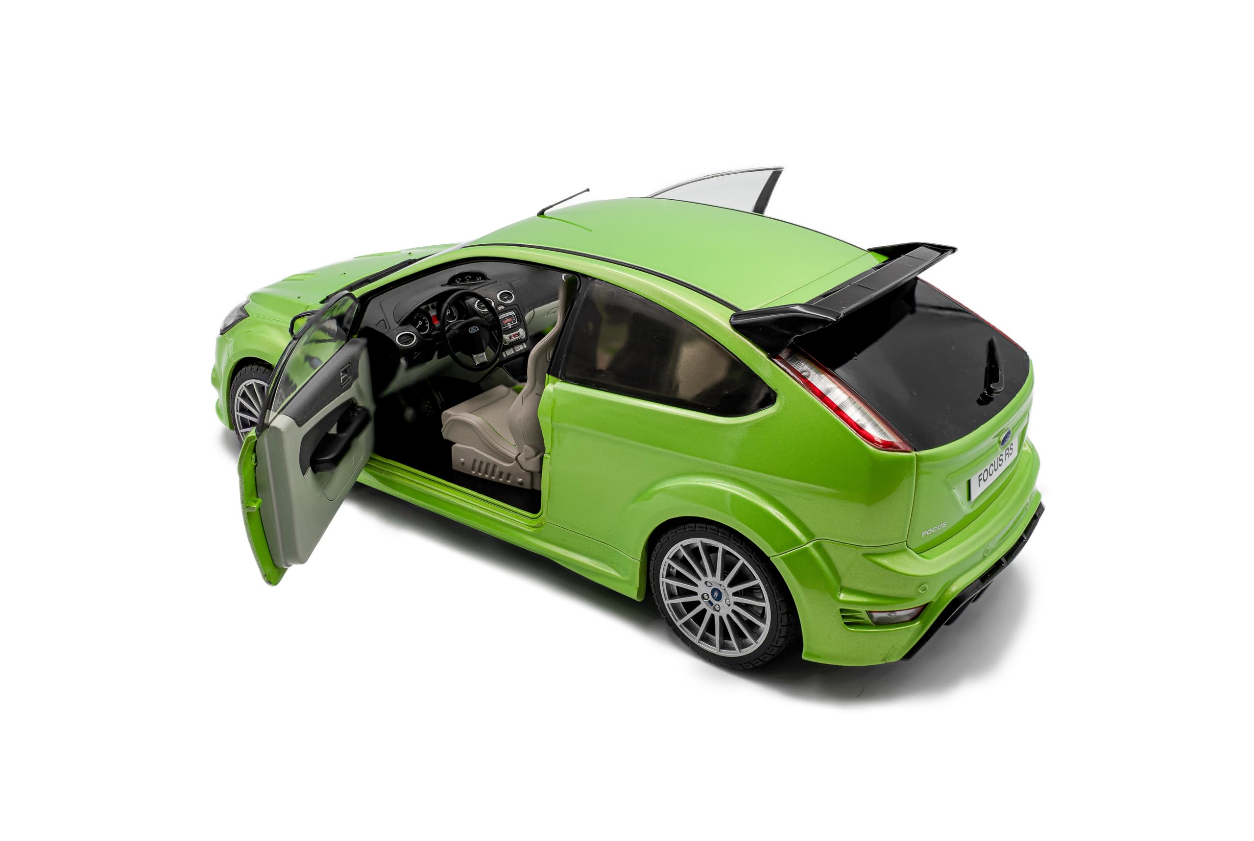 Solido Ford Focus RS MK2 – 1:18 Modellauto in Ultimate Green, Präzises Die-Cast Modell, Detailreicher Innenraum und Motor, Sammlermodell für Ford-Fans