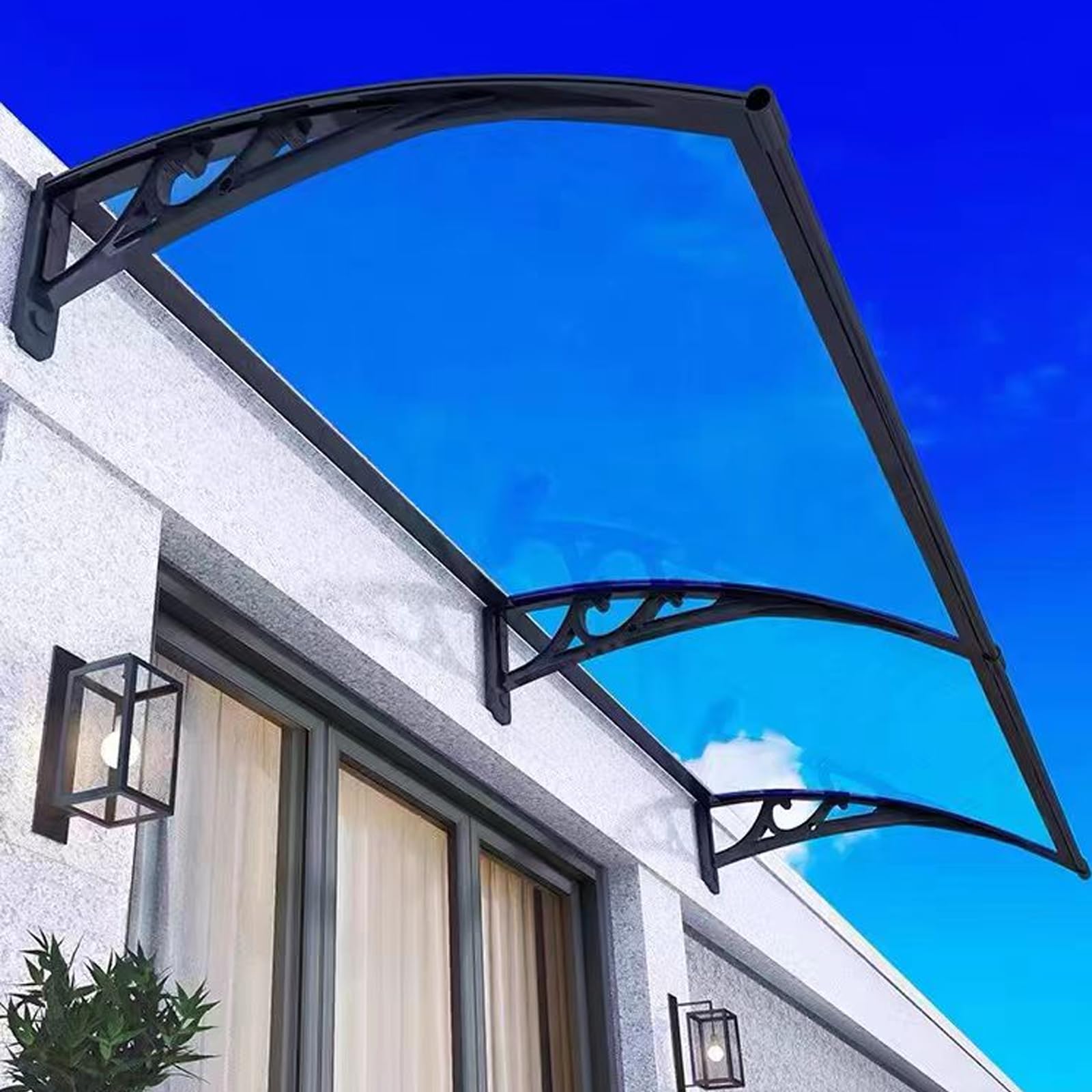 Auvent de fenêtre extérieur en polycarbonate pour protéger une entrée de la pluie et de la neige