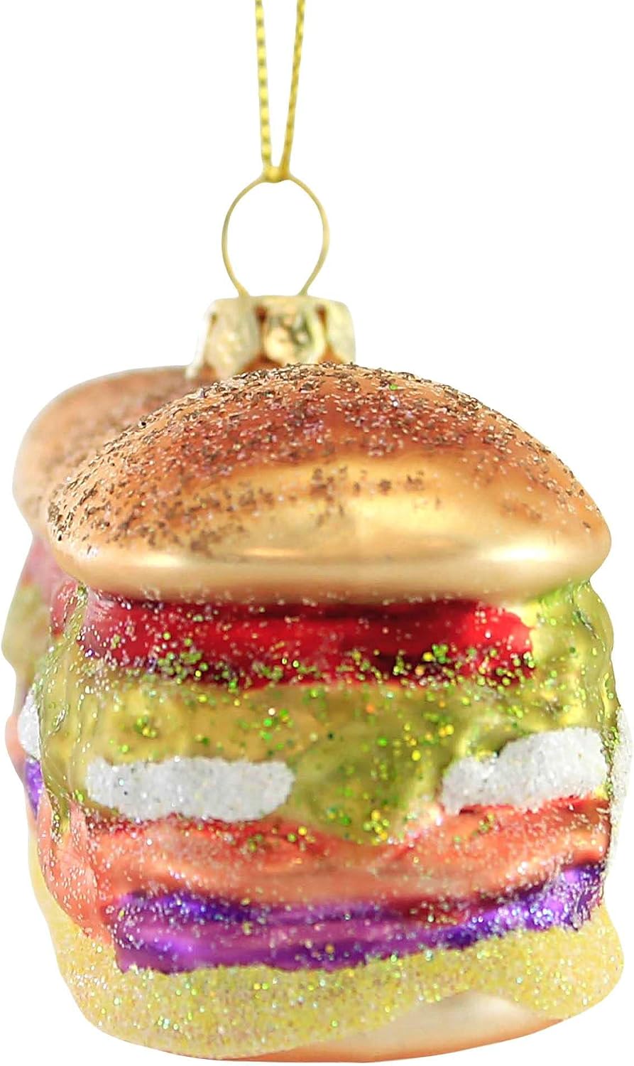 Cody Foster Deluxe Sub Sandwich, 2.0", Glass, Ornament Submarine Food, Decorative Hanging Ornaments, Go8063