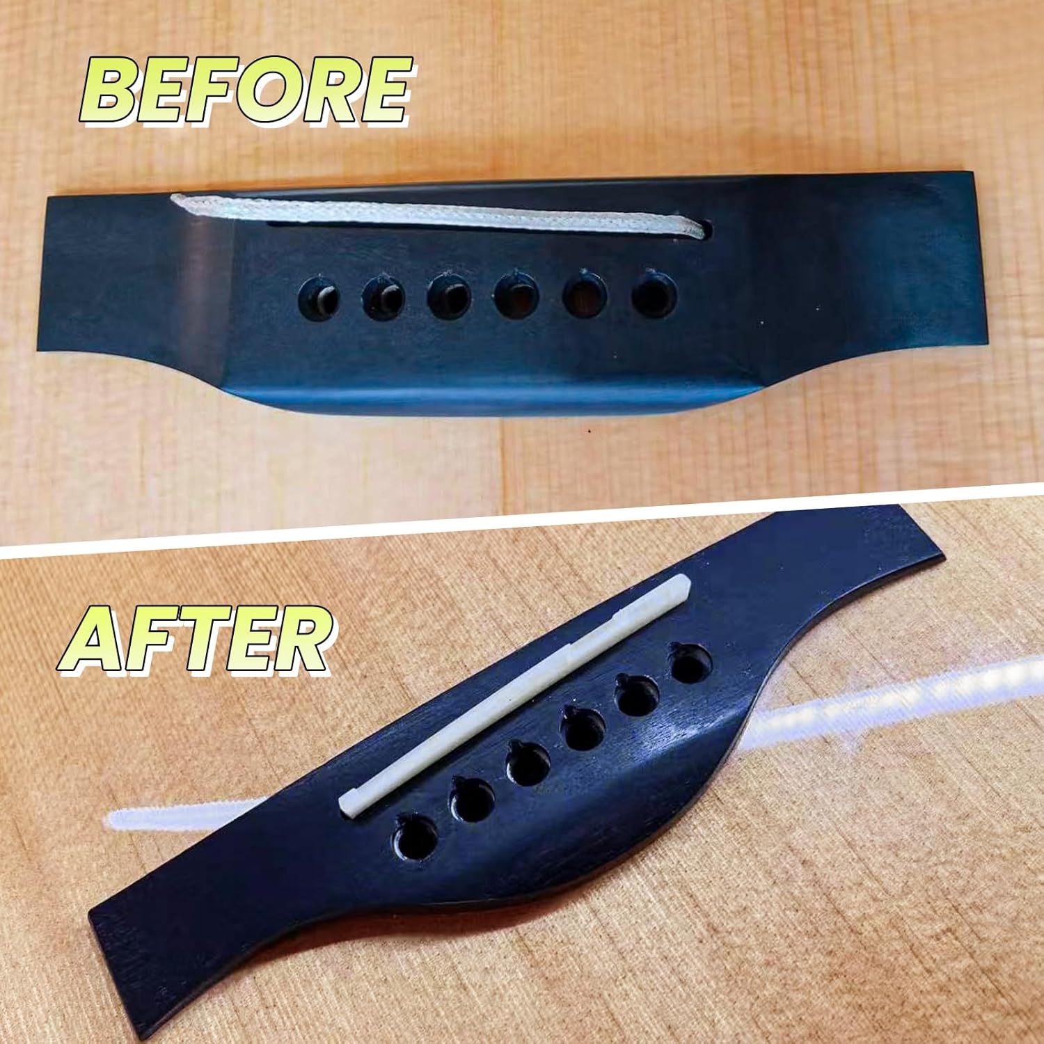 Guitar Bridge Pin Hole Slotting Saw Set 0.7mm and 1.3mm Files for Instrument Repairing Tool Kit