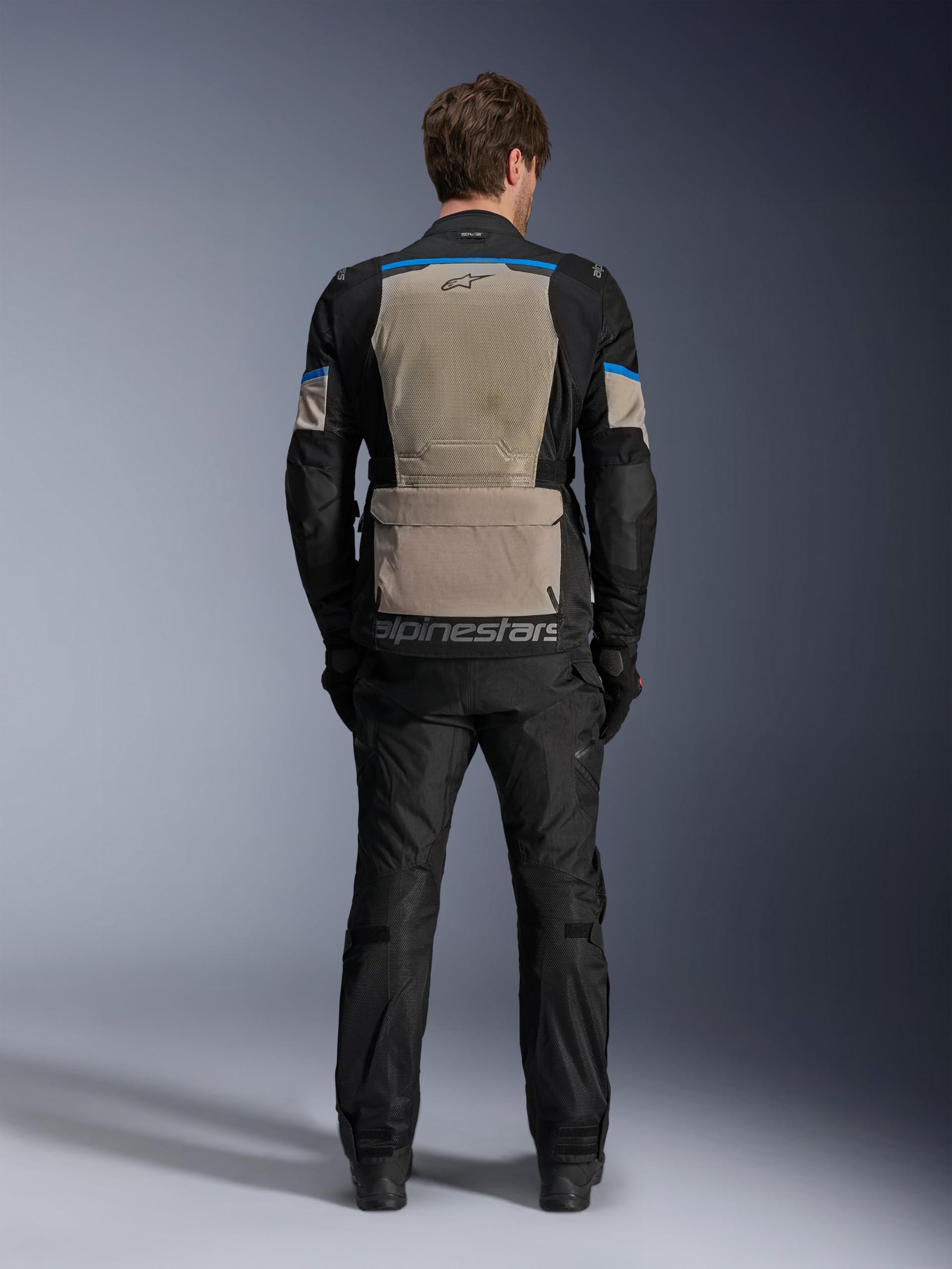 Alpinestars Andes Air Drystar veste textile de moto imperméable, schwarz/grau/blau, L