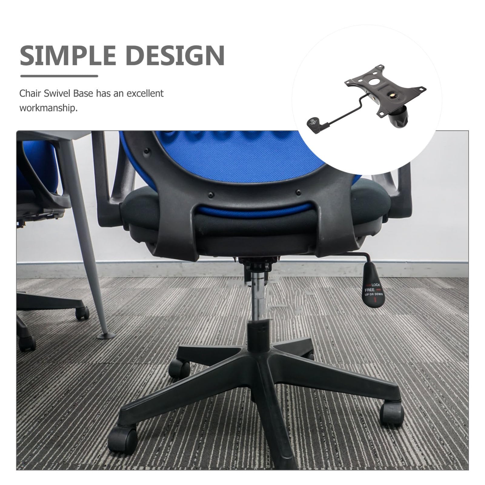 TOYANDONA Base Giratoria para Silla De Oficina Accesorio Resistente Metal Soporte Práctico con Diseño Ergonómico Fácil Instalación Repuesto para Mecanismos De Sillones De Despacho