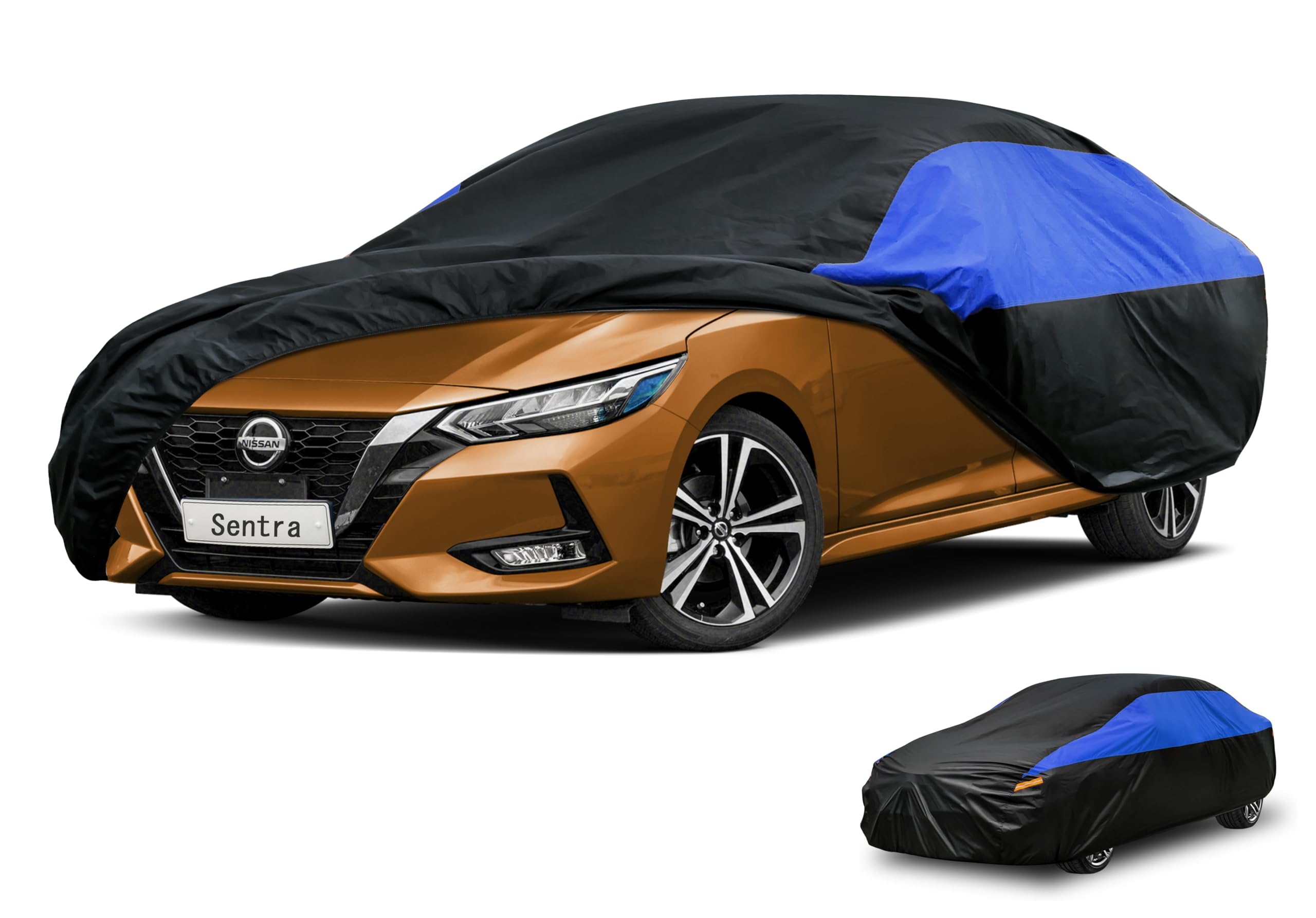 GUNHYI Nissan Car Cover Custom Fit Nissan Sentra Waterproof All Weather, Lightweight Full Exterior Cover for Automobiles Outdoor Sun UV Rain Dust Snow Wind Protection.