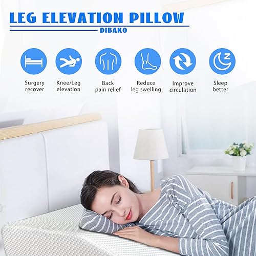 Miniatura 4 de Almohada de elevación de piernas para hinchazón después de la cirugía, almohada de apoyo para piernas de cama con parte superior de espuma