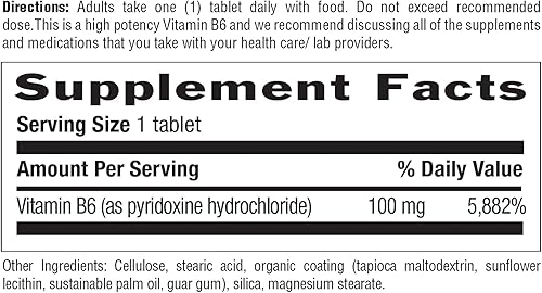 Miniatura 2 de Country Life Vitamina B6 100 mg - 100 tabletas - Puede ayudar a apoyar el sistema nervioso - Apoya la energía - Sin gluten