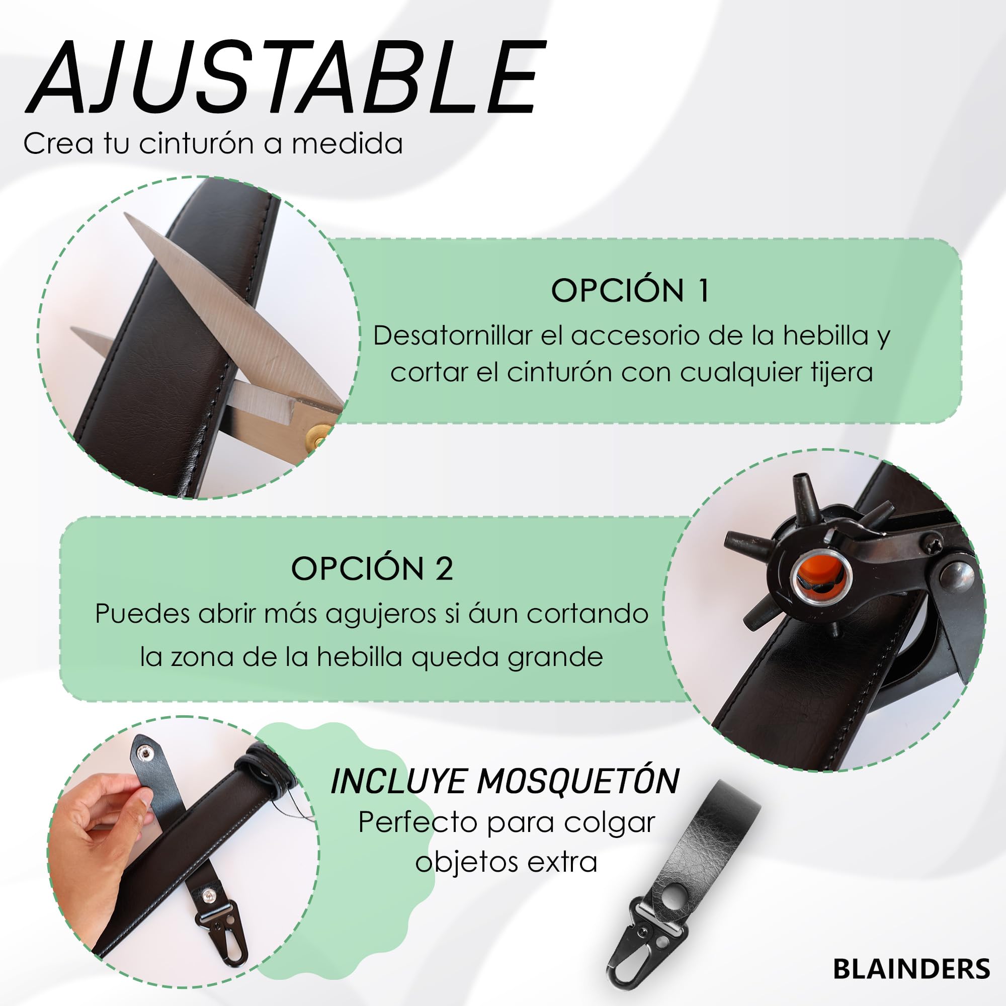 Cinturón Antirrobo de Viaje, Cinturón de Cuero con Billetera Interior para Hombre y Mujer, Apto para Todas Las Cinturas, Mosquetón de Cuero Gratis de Regalo. (Negro)