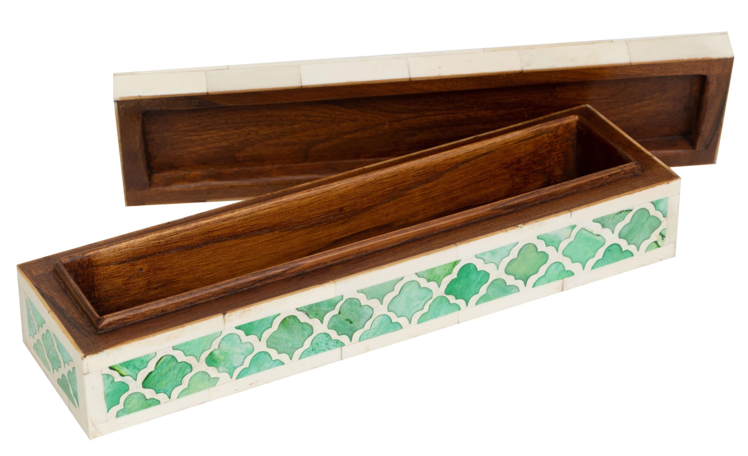 Biscottini Caja de madera y hueso 30 x 8 x 7 cm – Caja de almacenamiento – Caja de madera pequeña – Caja de recuerdos