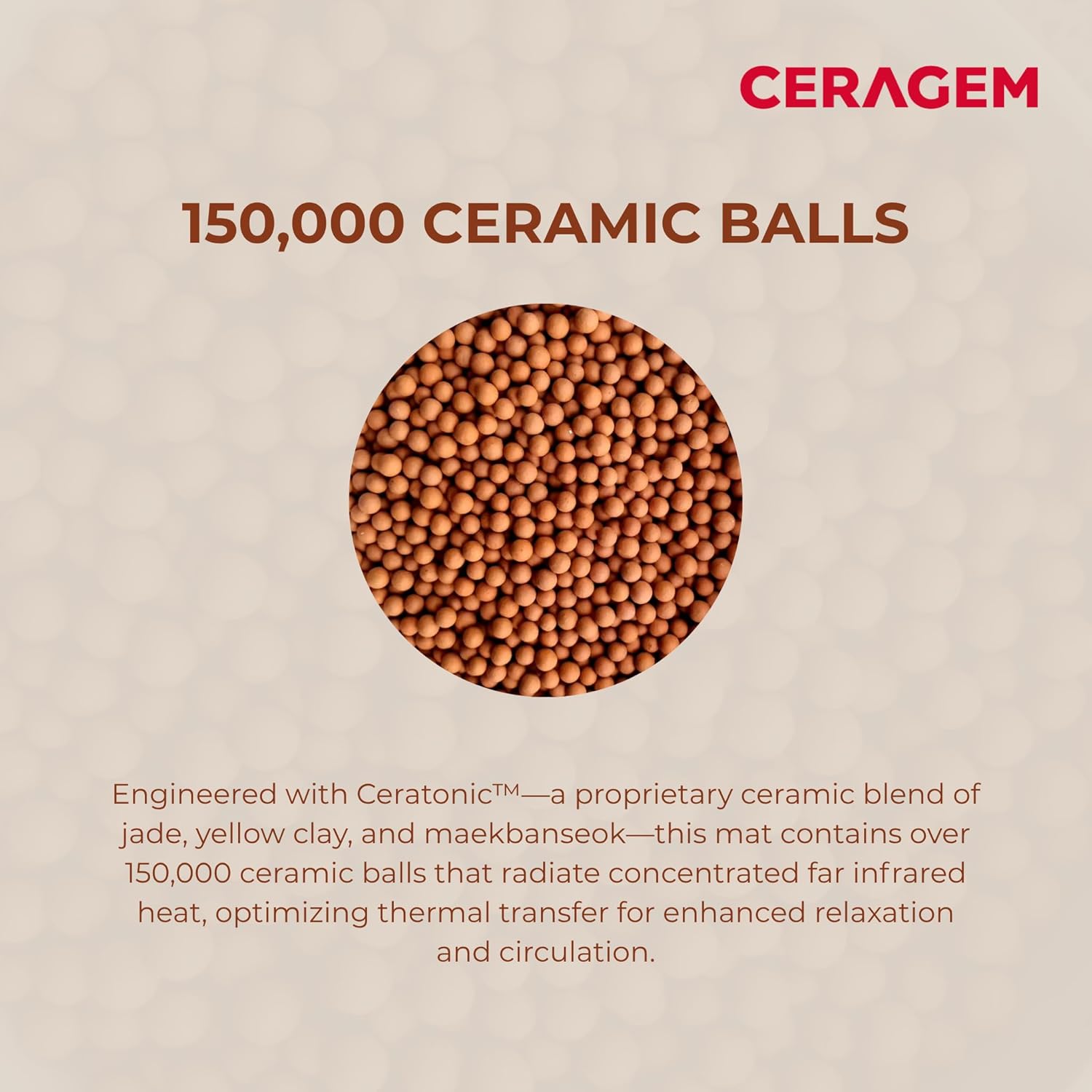 Close-up of 150,000 ceramic balls within the mat