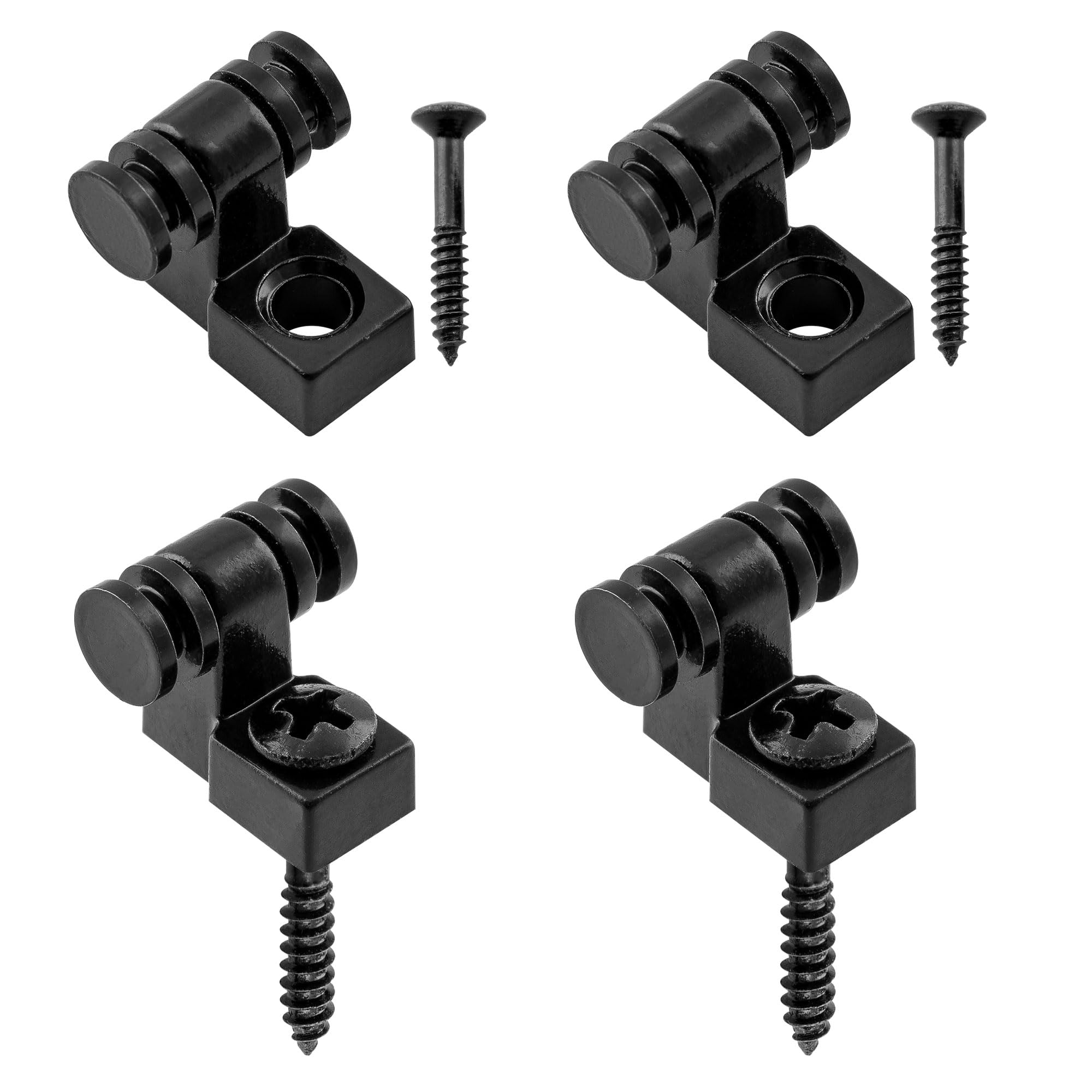 Musiclily Rolki Docisk Strun Roller String Guides String Trees Retainers do Gitary Elektrycznej Fender Strat Tele, Czarny (4 szt.)
