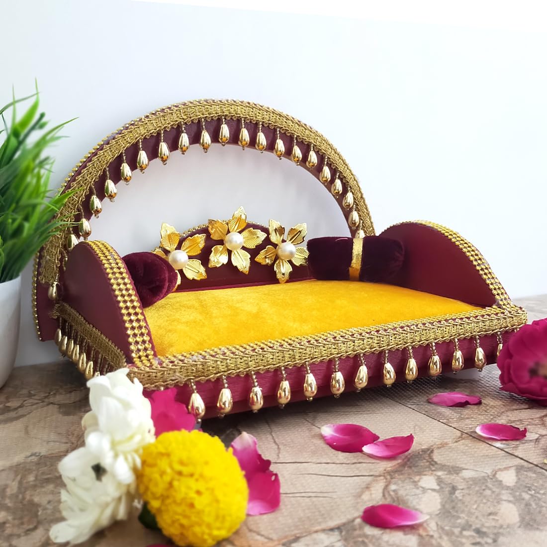 Laddu Gopal Throne - Wooden Handmade Singhasan -8