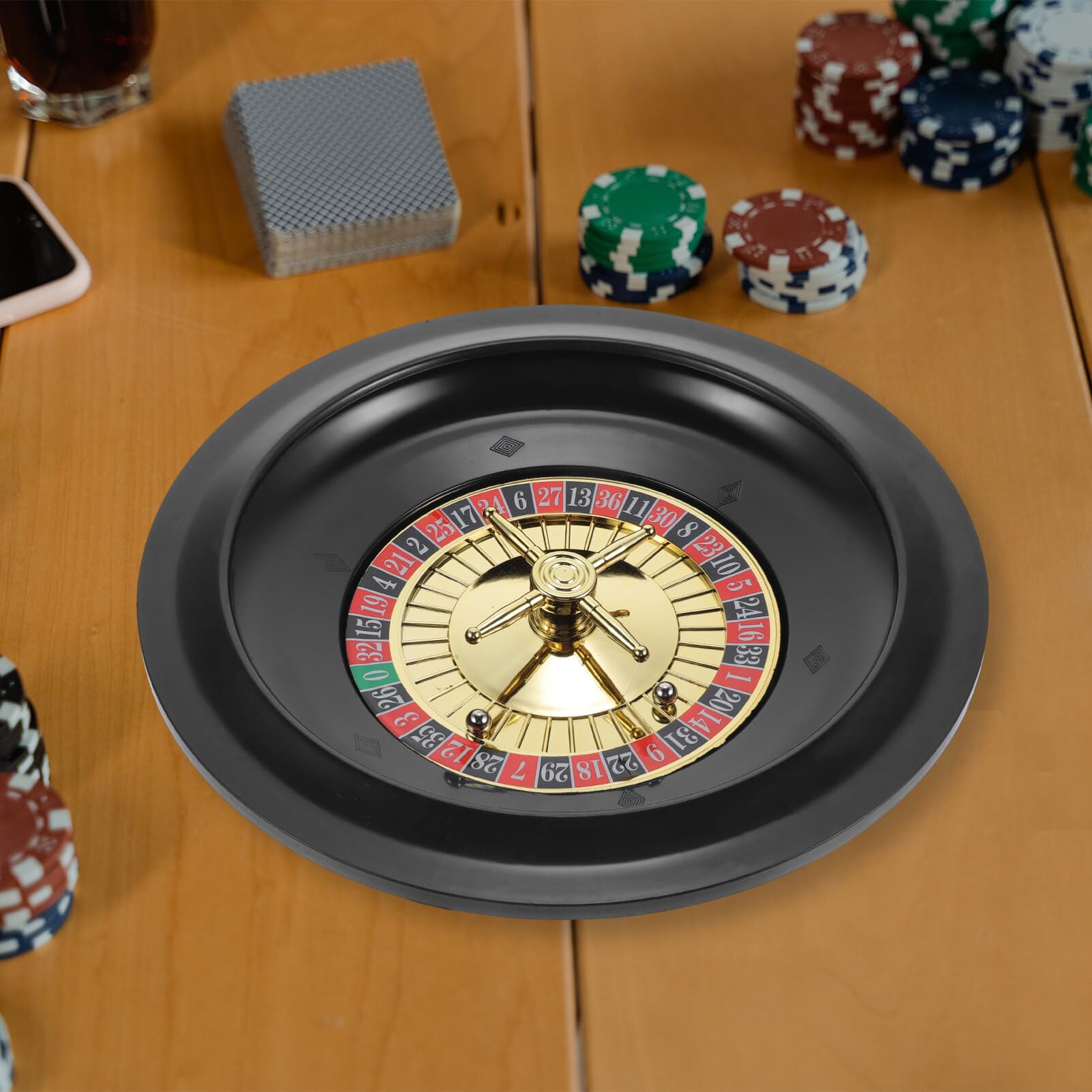 Cabilock Pokerspielrad Russisches Roulette Set 10 Zoll Kompaktes Tischspielrad Für Party Spieleabend Unterhaltung