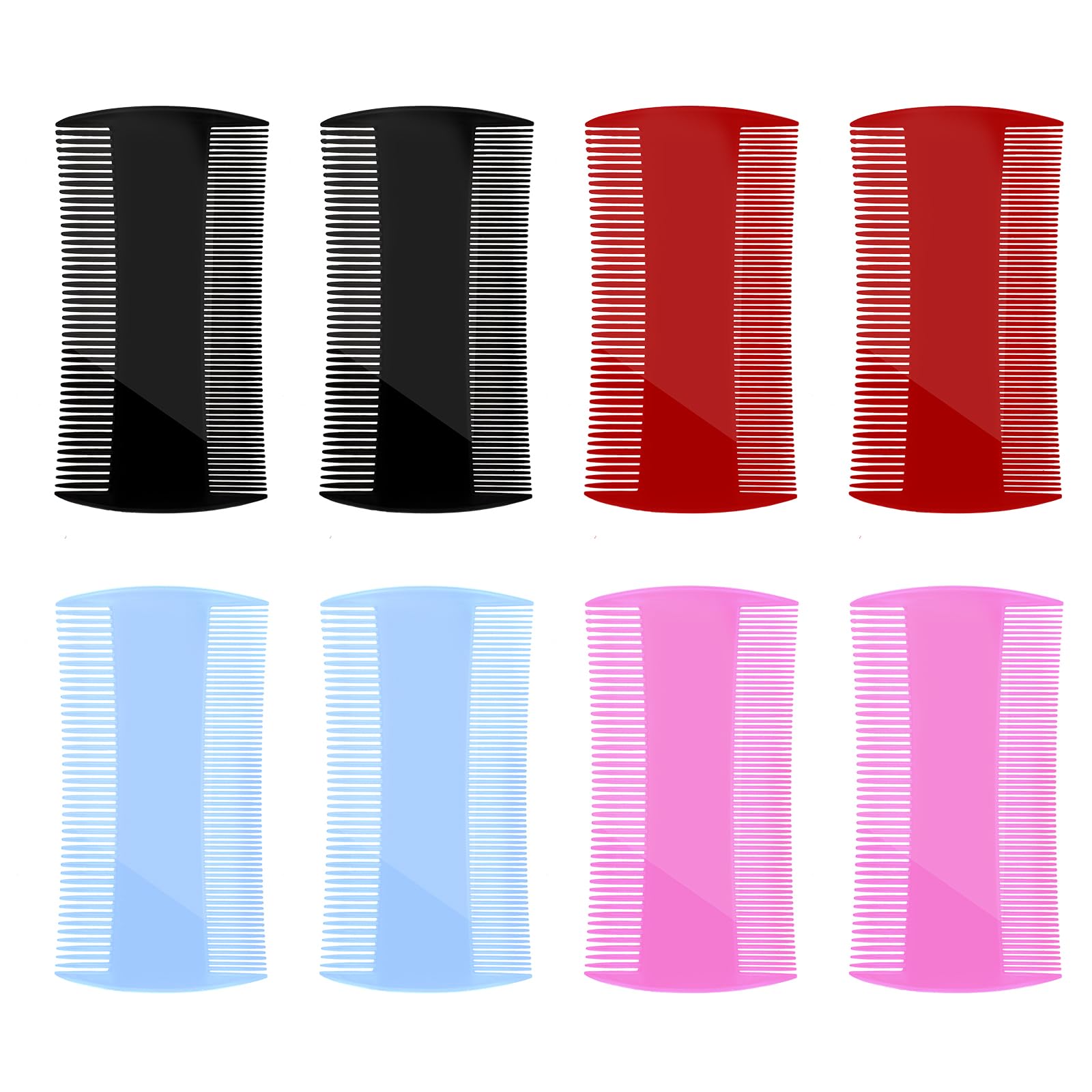 Jeffdad 8 peines de bolsillo de doble cara para el cabello, peine de plástico para barba, peine de dientes finos, para cuidado de la barba y aseo del cabello para mujeres y hombres