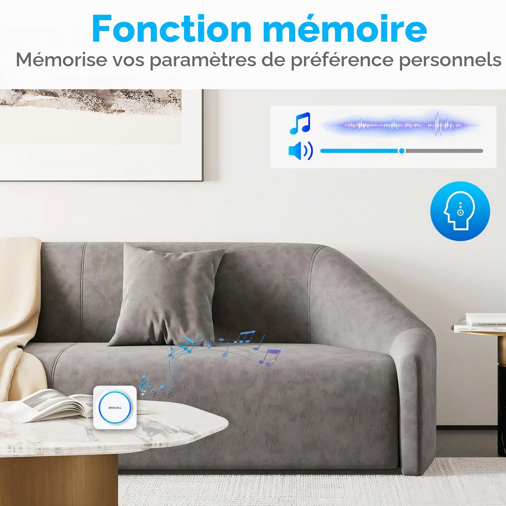 SINGCALL Système d'Alarme Panique Portable sans Fil pour Les Personnes Âgés