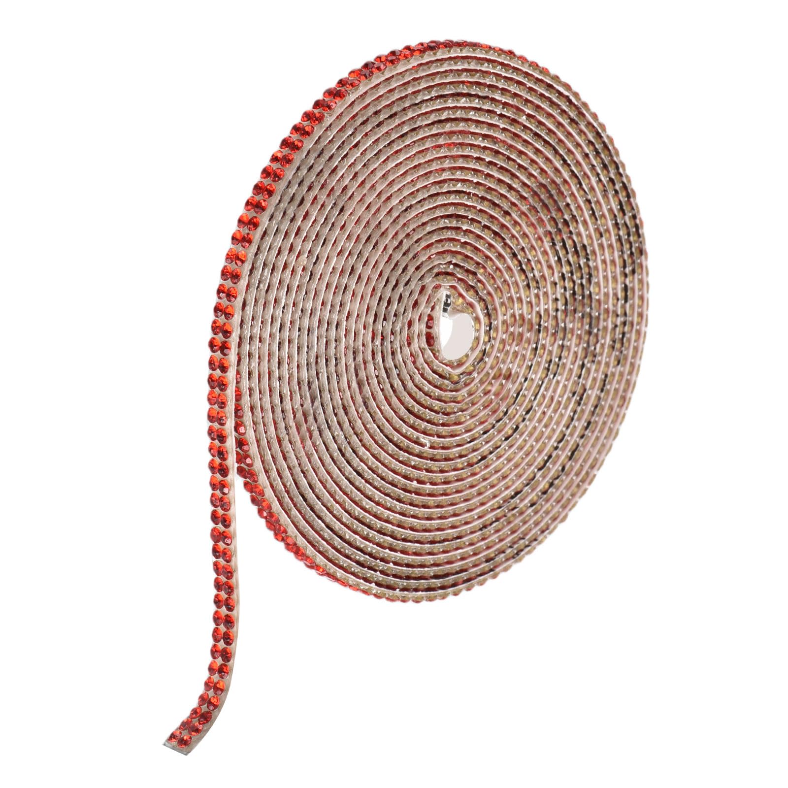 sourcing map Rhinestone Strips,3 Yard 4.5mm Adhesive Rhinestone Ribbon Bling Rhinestone Tape for for DIY Crafts, Party Car Phone Decorations,Red