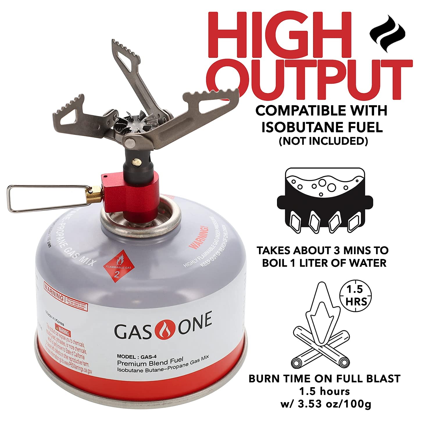 Amazon.com: Gas One Titanium Camping Stove with Fuel - All Season Isobutane Camping  Fuel - Ultralight Backpacking Stove - Pocket Rocket Stove with Carrying  Case : Sports u0026 Outdoors