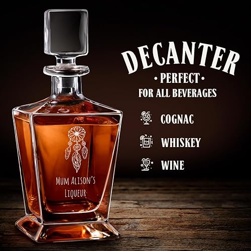 Miniatura 2 de Maverton Decantador de whisky para mujer - Dispensador de licor personalizado para ella - Jarra de whisky para cumpleaños - Artículo elegante para