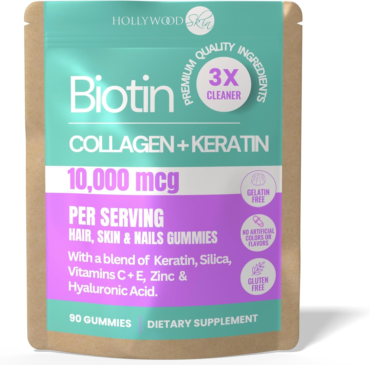2X Stronger Hair Growth & Nail Strength Gummies – 10,000 mcg Biotin, 1500 mg Collagen & 300mg Keratin – Thicker, Fuller Hair, Stronger Nails, Radiant Skin – Clinically Proven in 30 Days.